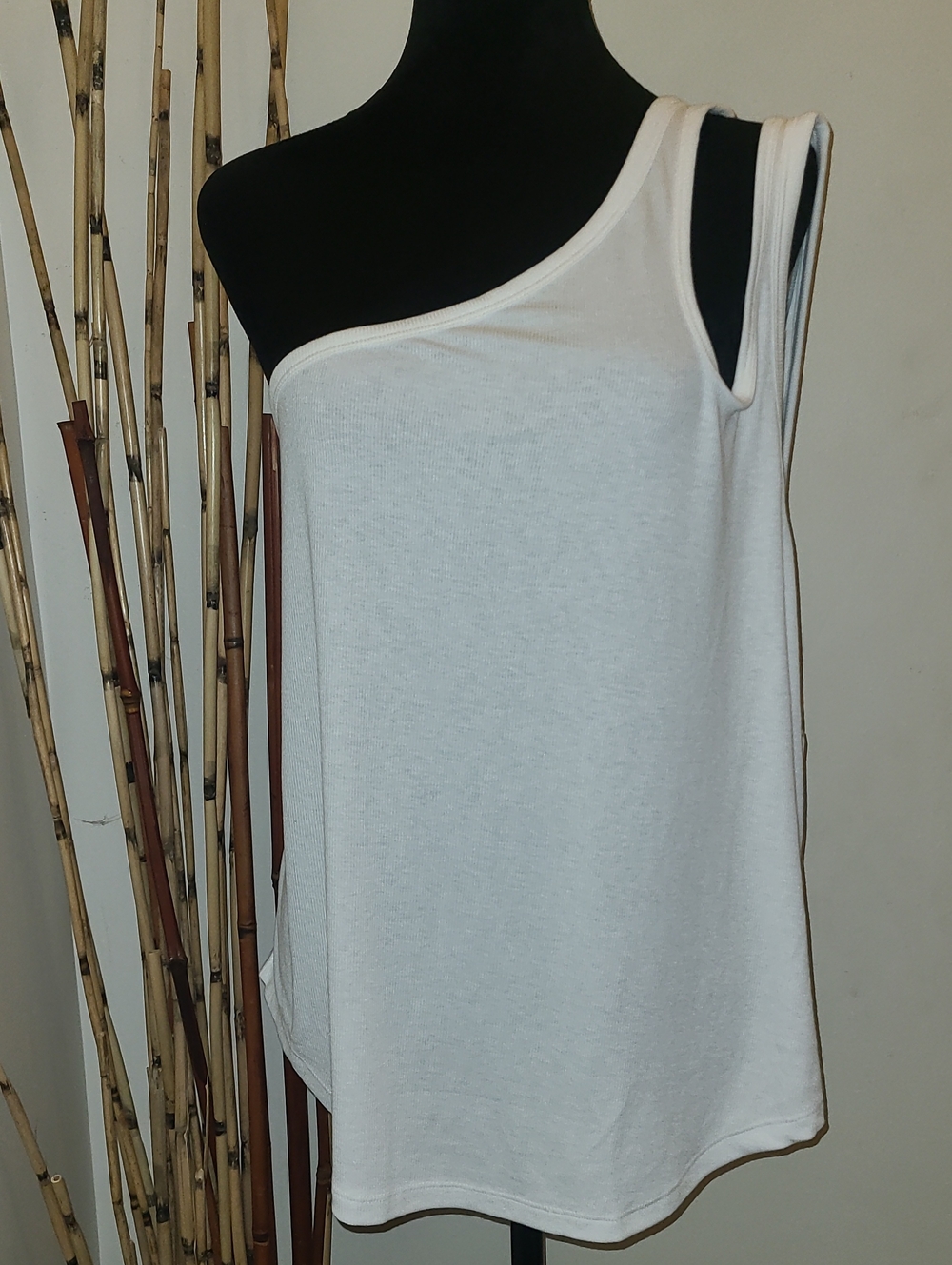 Old Navy One-Shoulder White Tank